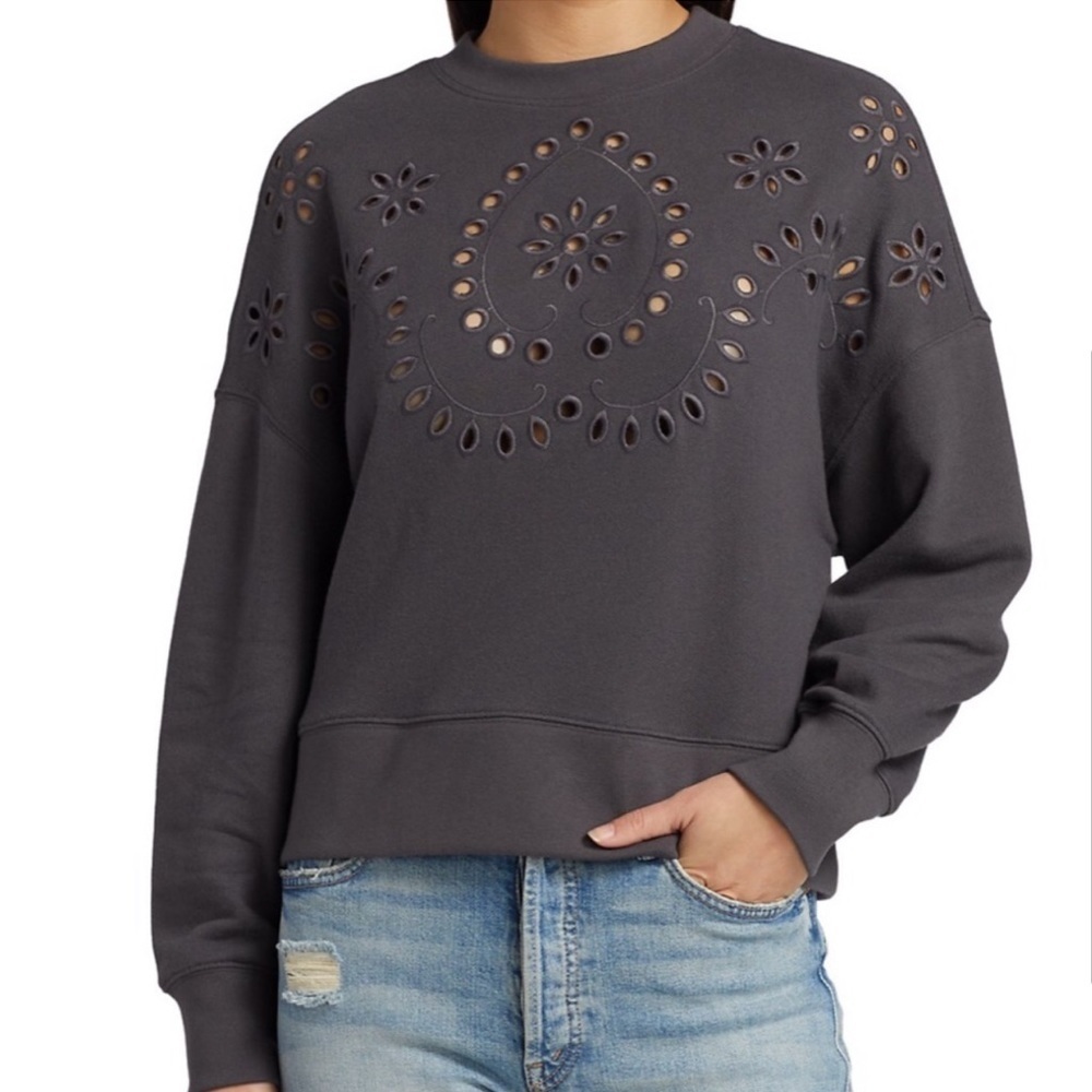 07. Rails Alice Sweatshirt Eyelet Embroidery